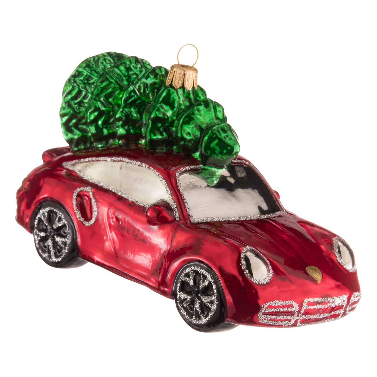 Sportwagen mit Weihnachtsbaum